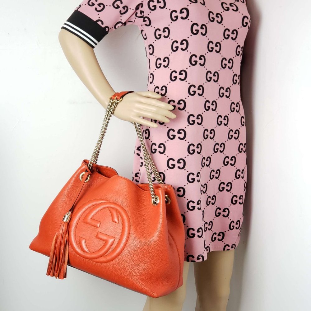 Authentic Gucci Soho on Chain Leather Shoulder Bag - Picture 14 of 15